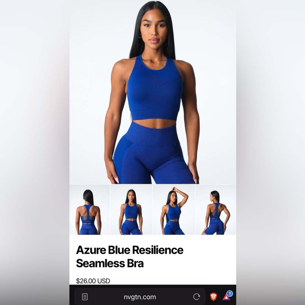 NVGTN Azure Blue Resilience Seamless Bra